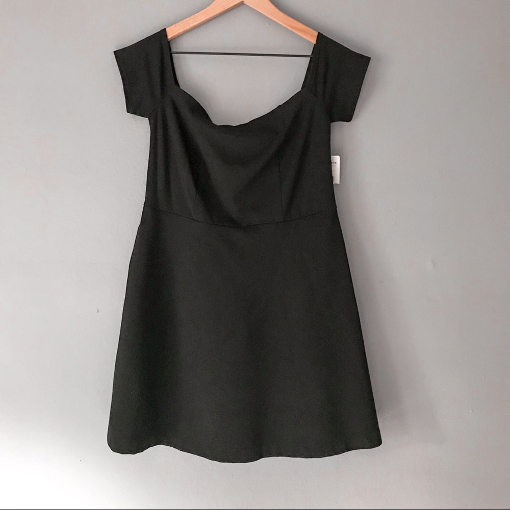 NWT Free People Black Mambo OffShoulder Mini Dress